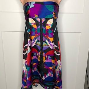 Mango scarf dress strapless colorful dress